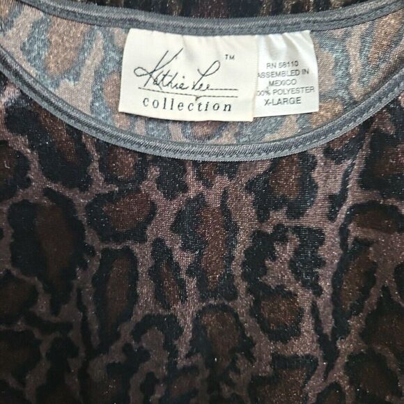 kathie lee collection xl 2 Piece Skirt Top animal print solt velour pullon skirt - Picture 2 of 14